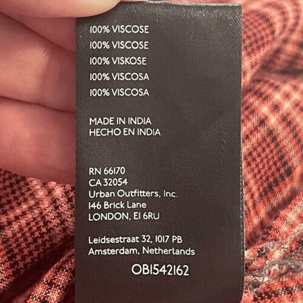 We The Free Catalynn‎ Plaid Hook-and-Eye Fitted Top Red XS - Picture 12 of 12